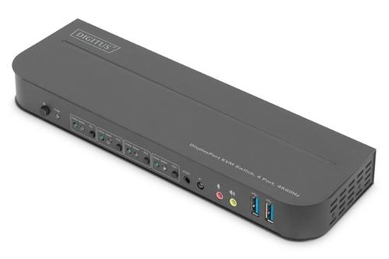 Picture of DIGITUS KVM-Switch 4-Port 4K60Hz, 4xDP in, 1xDP/HDMI out