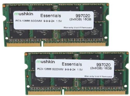 Attēls no Pamięć do laptopa Mushkin Essentials, SODIMM, DDR3, 16 GB, 1333 MHz, CL9 (997020)