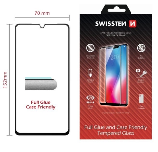 Picture of Swissten Full Face Tempered Glass Xiaomi MI 9 Black