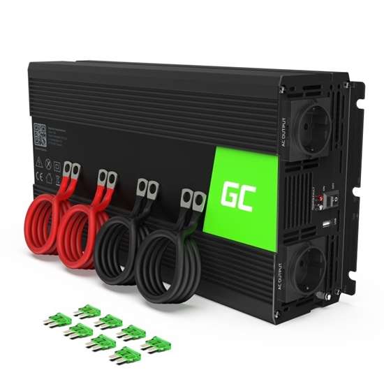 Picture of Strāvas pārveidotājs Green Cell Car Power Inverter Green Cell 24V to 230V 3000W/ 6000W