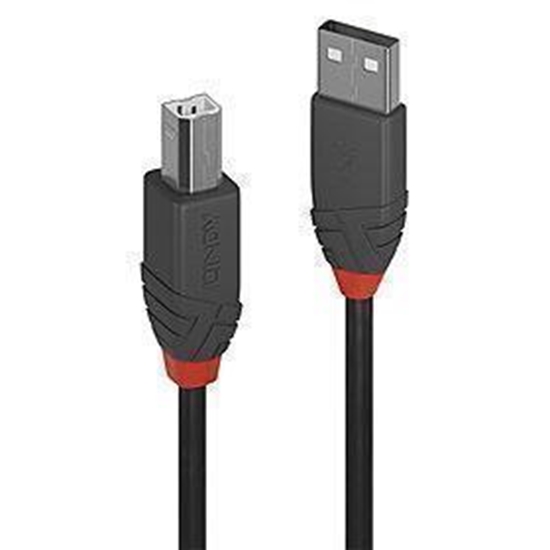 Изображение Lindy 0,5m USB 2.0 Type A to B Cable, Anthra Line