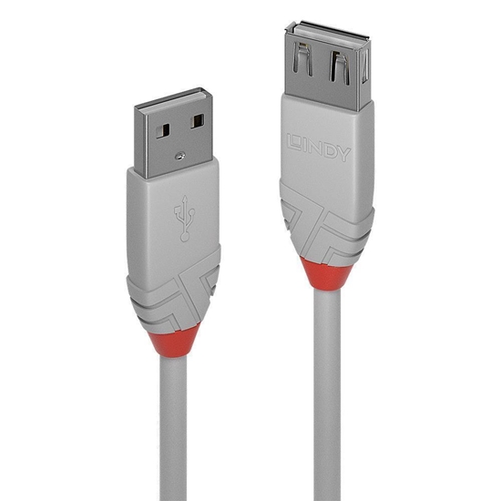 Изображение Lindy 0,2m USB 2.0 Type A Extension Cable, Anthra Line