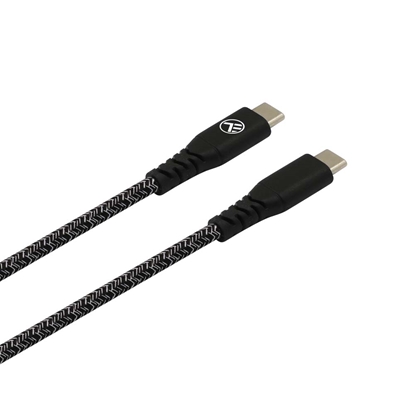 Attēls no Tellur Green Data cable Type-C to Type-C 3A PD60W 1m nylon black