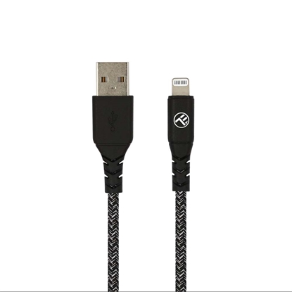 Attēls no Tellur Green Data cable USB to Lightning 2.4A 1m nylon black