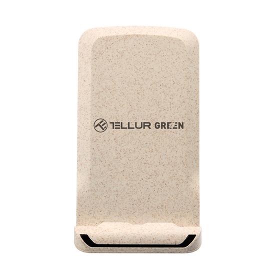 Изображение Tellur Green Qi wireless fast desk charger, 15W, cream