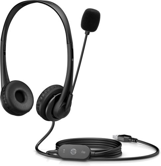 Изображение HP USB G2 Stereo Headset – Noise Cancelling, w/Microphone, Chromebook Certified – Black