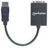 Picture of Manhattan DisplayPort to VGA HD15 Converter Cable, 15cm, Male to Female, Active, Equivalent to DP2VGA2, DP With Latch, Black, Lifetime Warranty, Polybag