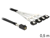 Picture of Delock Cable Mini SAS HD SFF-8643  4 x SATA 7 Pin 0.5 m