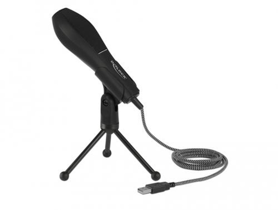 Изображение Delock USB Condenser Microphone with Table Stand - ideal for gaming, Skype and vocals