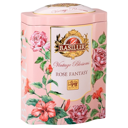 Изображение Tēja zaļā Vintage Blossoms Rose Fantasy metāla kārbā 100g