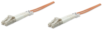 Picture of Intellinet Fiber Optic Patch Cable, OM1, LC/LC, 1m, Orange, Duplex, Multimode, 62.5/125 µm, LSZH, Fibre, Lifetime Warranty, Polybag