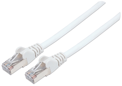 Picture of Intellinet Network Patch Cable, Cat6, 30m, White, Copper, S/FTP, LSOH / LSZH, PVC, RJ45, Gold Plated Contacts, Snagless, Booted, Lifetime Warranty, Polybag