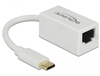 Picture of Delock Adapter SuperSpeed USB (USB 3.1 Gen 1) with USB Type-C™ male > Gigabit LAN 10/100/1000 Mbps compact white