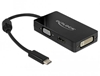 Picture of Delock Adapter USB Type-C ™ Stecker - VGA / HDMI / DVI Buchse schwarz