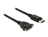 Picture of Delock Cable Displayport 1.2 male - Displayport female panel-mount 1 m