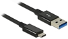 Picture of Delock Cable SuperSpeed USB 10 Gbps (USB 3.1 Gen 2) USB Type- C™ male - USB Type-A male 1 m coaxial black Premium