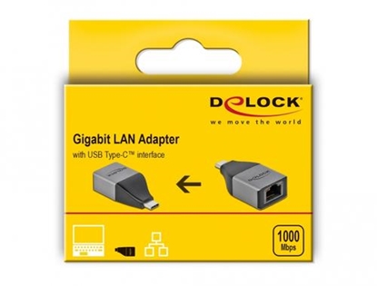 Picture of Delock USB Type-C™ Adapter to Gigabit LAN 10/100/1000 Mbps – compact design