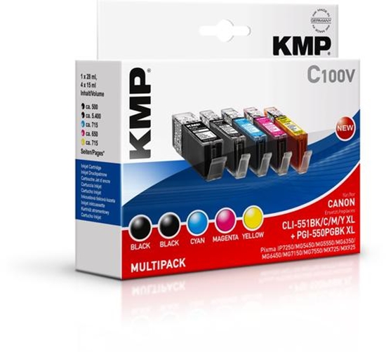 Изображение KMP C100V Multipack compatible with Canon PGI-550/CLI-551 XL