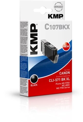 Attēls no KMP C107BKX ink cartridge sw comp. with Canon CLI-571 XL BK