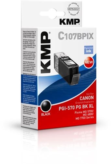 Picture of KMP C107BPIX ink cartridge sw comp. with Canon PGI-570 XL PGBK