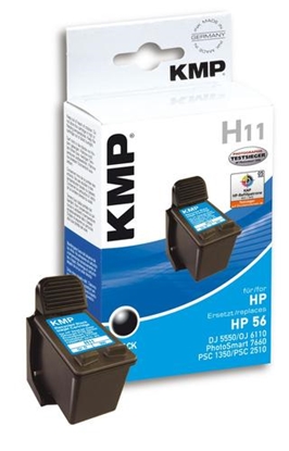 Attēls no KMP H11 ink cartridge black compatible with HP C 6656 AE