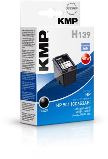 Изображение KMP H139 ink cartridge black compatible with HP CC 653 AE