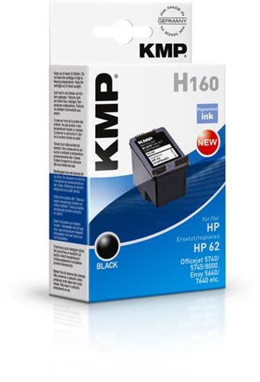 Picture of KMP H160 ink cartridge black compatible with HP C2P04AE No 62