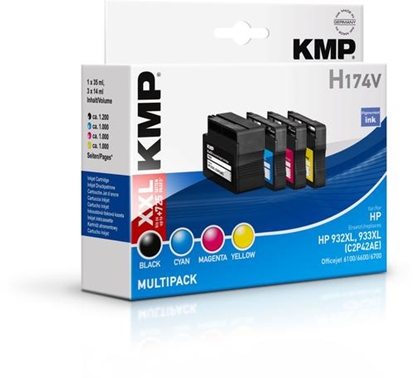 Attēls no KMP H174V Multipack BK/C/M/Y comp. with HP C2P42AE 932/933 XL