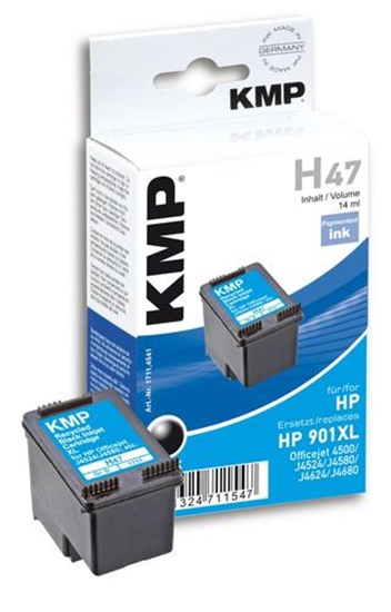 Picture of KMP H47 ink cartridge black comp. to HP CC 654 AE No. 901XL