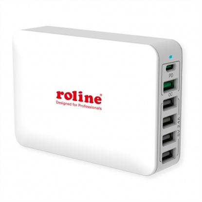 Изображение ROLINE USB Charger, 6 Ports (4x USB A, 1x USB C, 1x USB A QC3.0), max. 60W