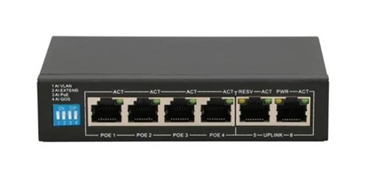 Picture of Przełącznik EUROS V2 6 portów POE SWITCH 4 porty 10-100MBPS POE + 2 porty UPLINK 802.3AF 60W