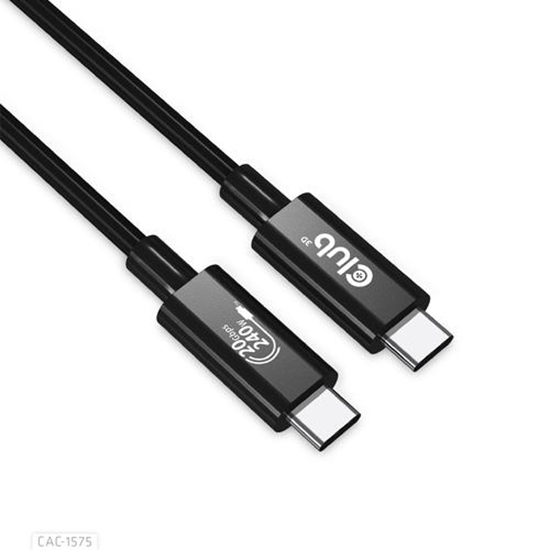 Изображение CLUB3D USB4 Gen2x2 Type-C Bi-Directional Cable 4K60Hz, Data 20Gbps, PD 240W(48V/5A) EPR M/M 2m