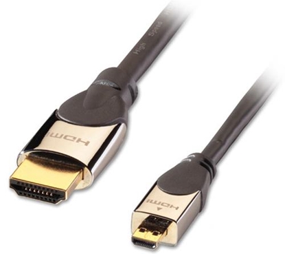 Attēls no Lindy CROMO, HDMI - Micro HDMI, 1m HDMI cable HDMI Type A (Standard) HDMI Type D (Micro) Black, Silver