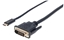 Attēls no Manhattan USB-C to DVI-D Cable, 1080p@60Hz, 2m, Male to Female, Black, Equivalent to CDP2DVIMM2MB, Compatible with DVD-D, Three Year Warranty, Polybag