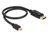 Picture of Delock Cable Mini Displayport 1.2 male - Displayport male 4K 0.5 m black