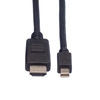 Picture of ROLINE Mini DisplayPort Cable, Mini DP-HDTV, M/M, black, 3.0 m