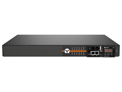 Attēls no Vertiv Geist RPDU, SWITCHED UNIT LEVEL MONITORING EC power distribution unit (PDU) 12 AC outlet(s) 1U Black