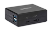 Изображение Manhattan Smart Video Multiport Dock, Ports (x5): HDMI Port, USB-A (x2), USB-C (x2), With Power Delivery to USB-C Port, Internal Power Supply, Ultra-Compact, Detachable Power Cable, Black, Three Year Warranty, Retail Box