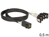 Picture of Delock Cable Mini SAS HD SFF-8643  4 x SATA 7 Pin 0.5 m