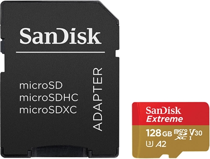 Attēls no SanDisk microSDXC V30 A2   128GB Extreme A2 C10 V30 UHS-I U3