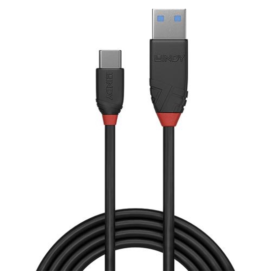 Picture of Lindy 0.5m USB 3.2 Type A to C Cable 3A, Black Line