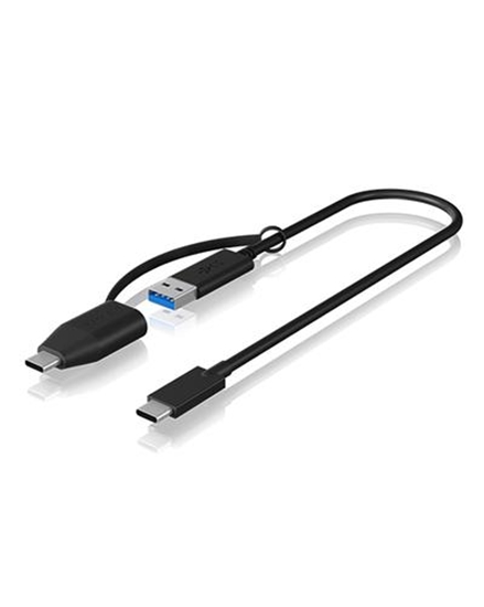 Picture of ICY BOX IB-CB033 USB cable 0.35 m USB 3.2 Gen 2 (3.1 Gen 2) USB C USB A Black