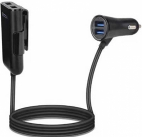 Изображение Gembird 4-port Front and Back Seat Car Charger