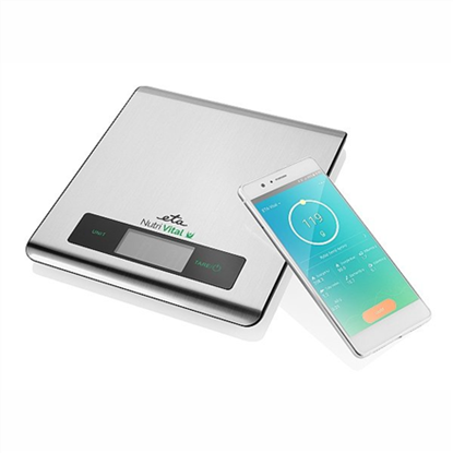 Изображение ETA | Kitchen scales with smart application | Nutri Vital | Maximum weight (capacity) 5 kg | Graduation 1 g | Display type LCD | Silver
