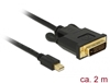 Picture of Delock Cable mini Displayport 1.1 male > DVI 24+1 male 2 m