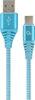 Picture of Gembird USB Male - USB Type C Male Premium cotton braided 1m Blue/White