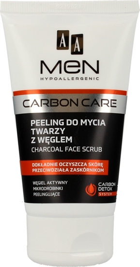 Изображение AA Peeling do mycia twarzy z węglem dla mężczyzn 150 ml