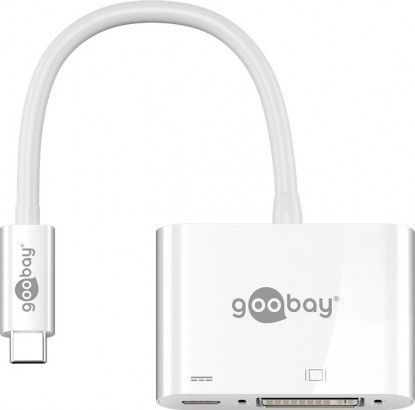 Attēls no Stacja/replikator Goobay USB-C - DVI + USB-C Biały  (62108)