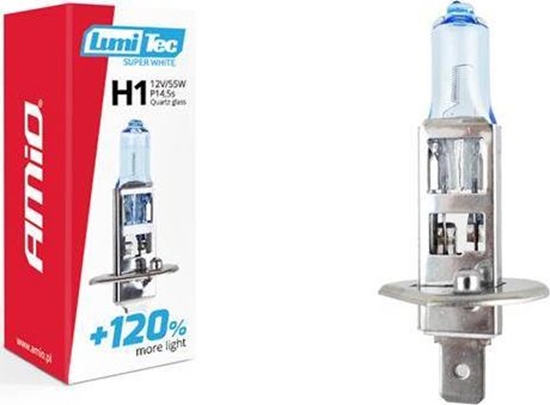 Picture of AMiO Żarówka halogenowa H1 12V 55W LumiTec SuperWhite +120%