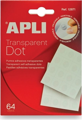 Picture of Apli Kółka mocująca APLI typu dot, usuwalne, 64szt., transparentne